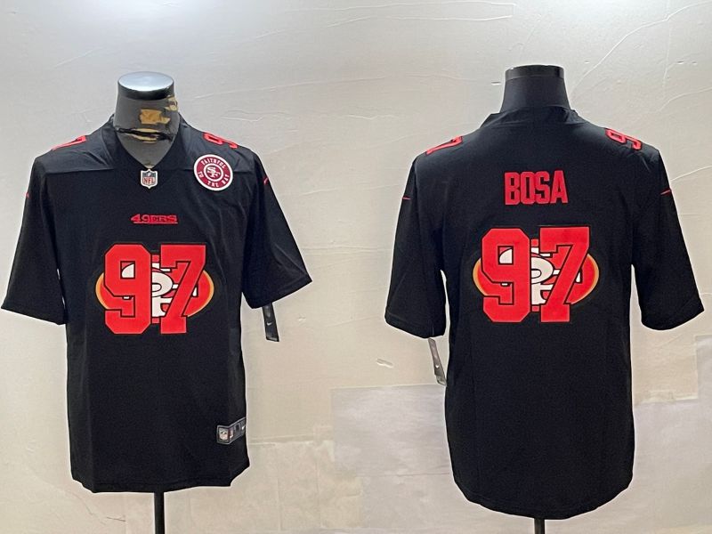 Men San Francisco 49ers 97 Bosa Black Fashion 2024 Nike Limited NFL Jersey style 6